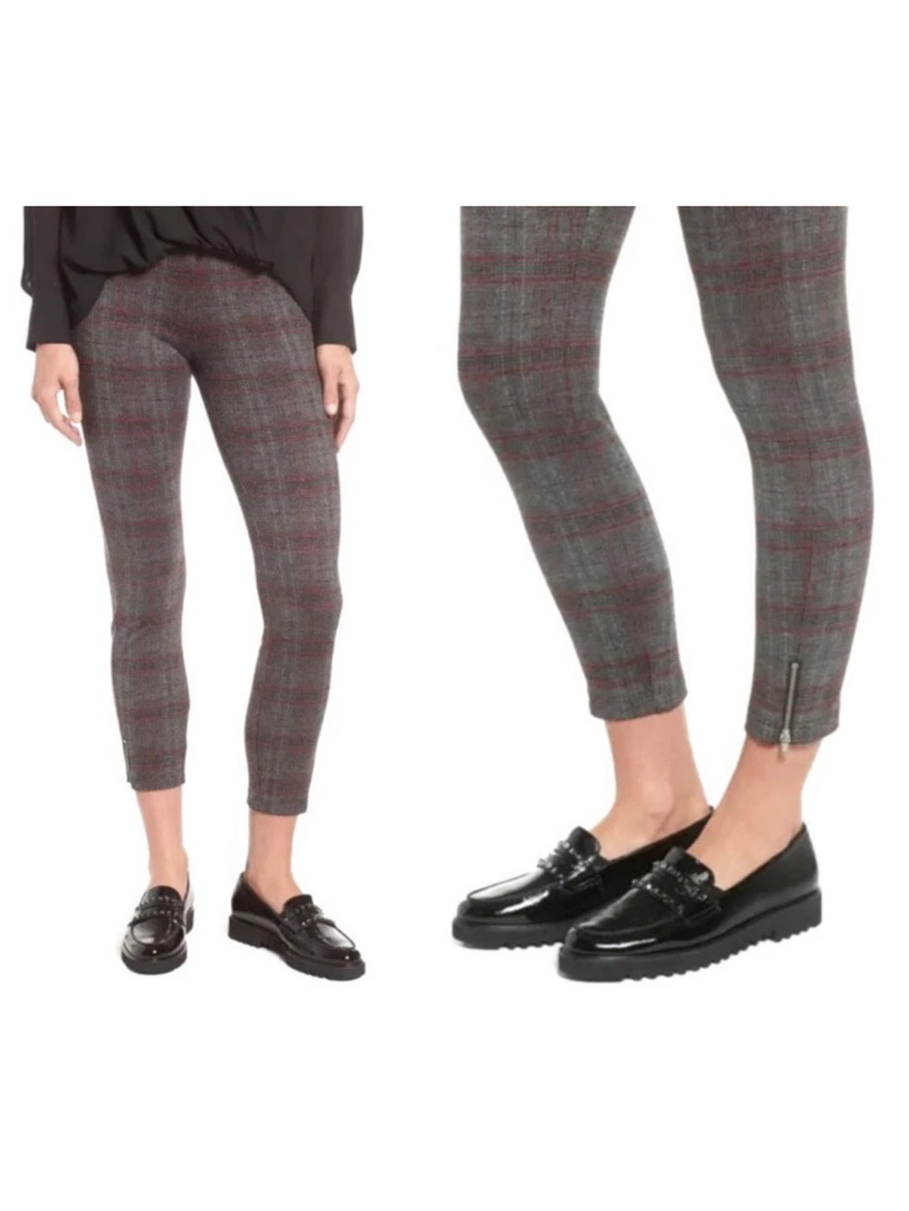Lysse Plaid Pants Leggings Size Large